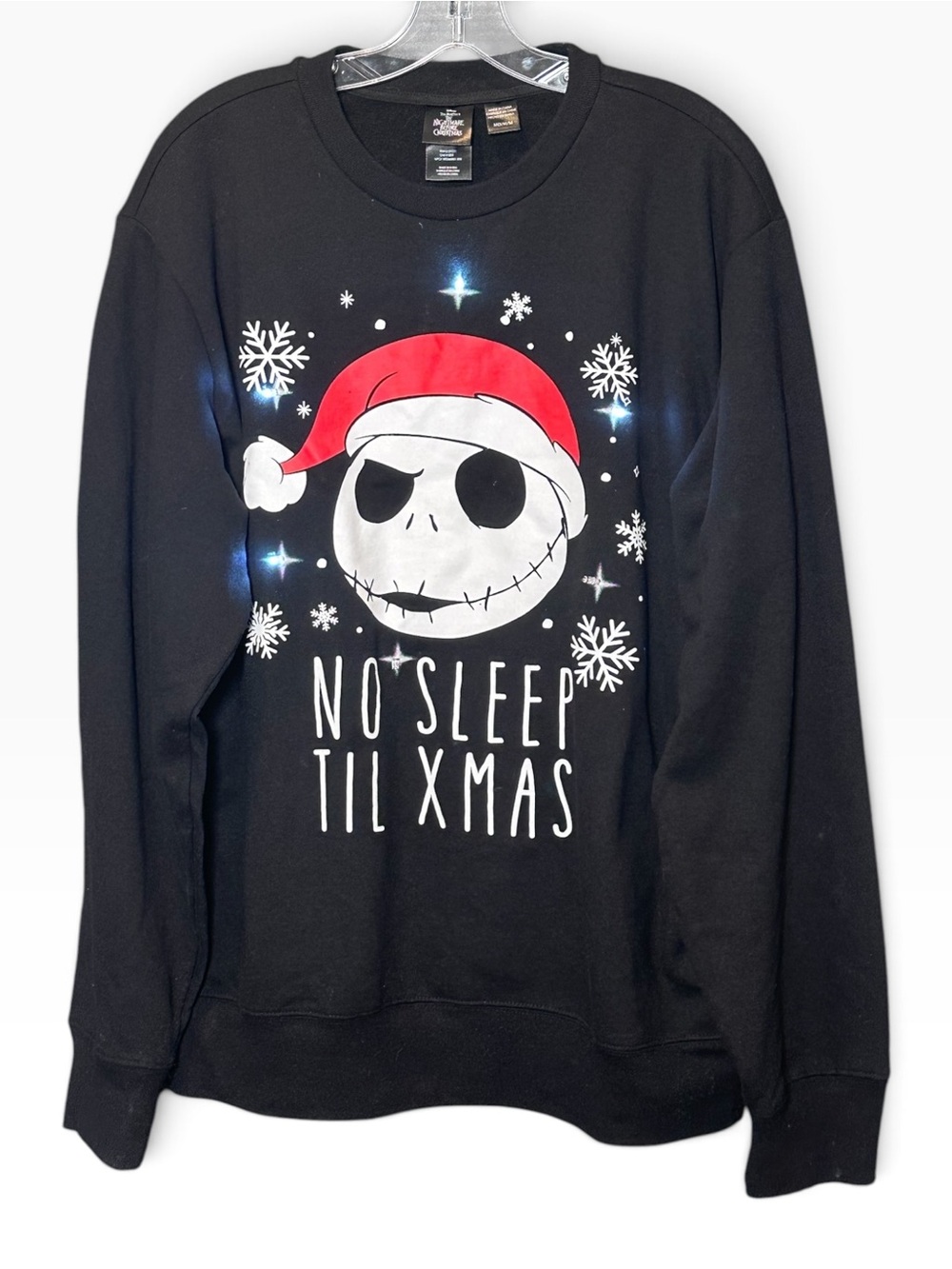Disney Nightmare Before Christmas Jack Skellington Light Up Xmas Sweatshirt M